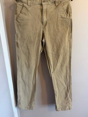 Carhartt distressed  Khaki Relaxed Fit Rugged Flex Work Pants 34x32